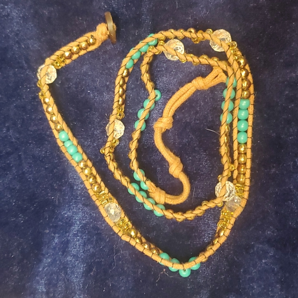 Mixed materials wrap bracelet/ anklet